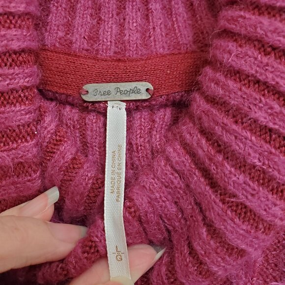 Free People Big City Turtleneck in Mulberry Garnet - Picture 3 of 8